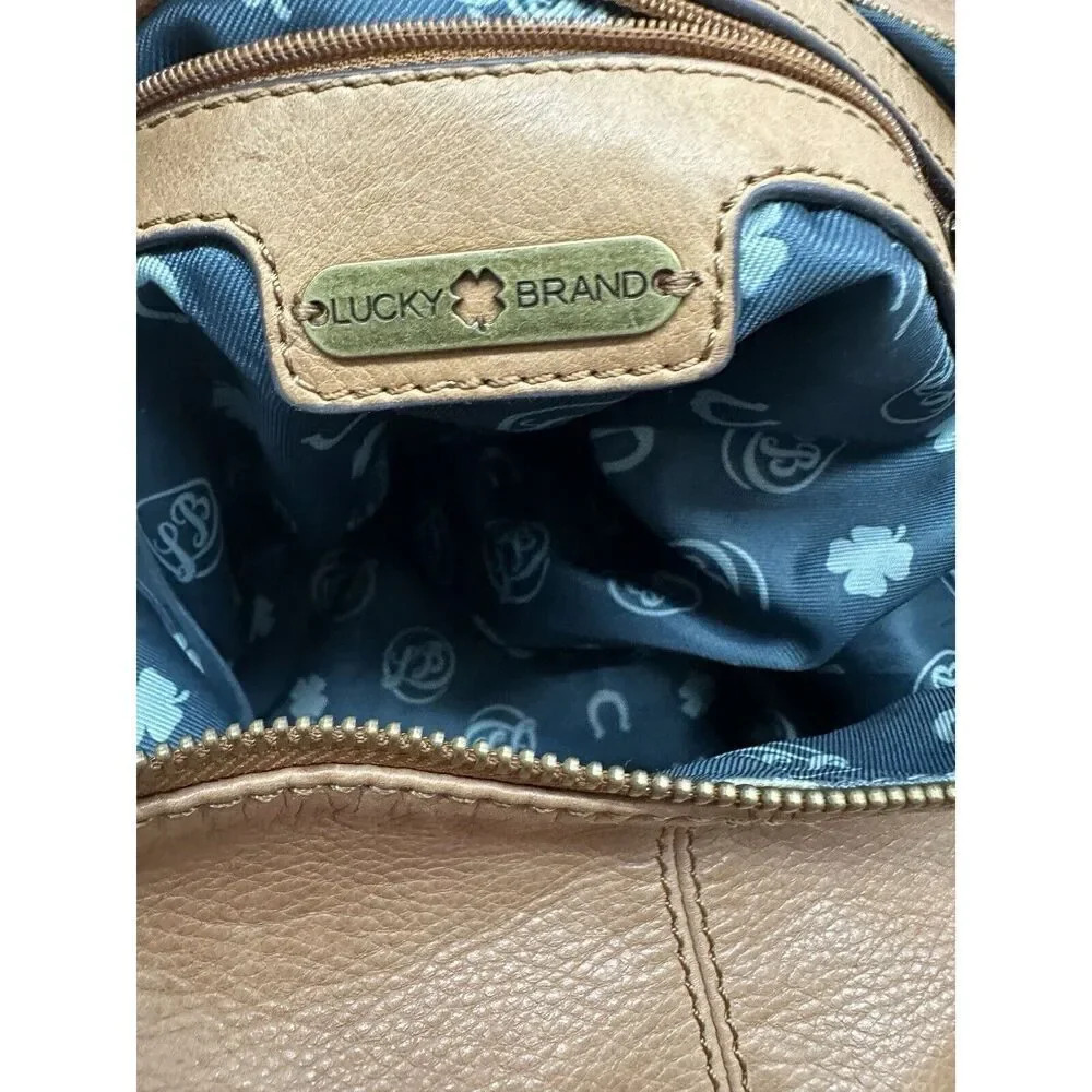 Vintage Lucky Brand Suede Brown Slouchy Hobo Large Crossbody Bag - Picture 10 of 11